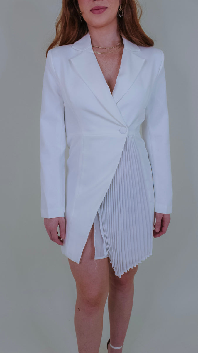 Bossin' White Blazer Dress Apricot Lane Boutique Pittsburgh